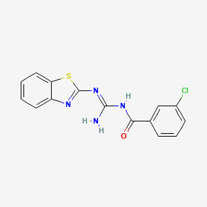 molecular formula C15H11ClN4OS B5878492 N-[amino(1,3-benzothiazol-2-ylamino)methylene]-3-chlorobenzamide CAS No. 6260-33-9