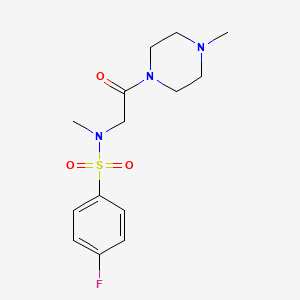 molecular formula C14H20FN3O3S B5878509 4-Fluoro-N-methyl-N-[2-(4-methyl-piperazin-1-yl)-2-oxo-ethyl]-benzenesulfonamide 