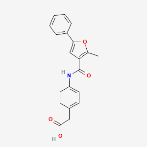 molecular formula C20H17NO4 B5878521 {4-[(2-methyl-5-phenyl-3-furoyl)amino]phenyl}acetic acid 
