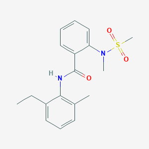 molecular formula C18H22N2O3S B5878543 N-(2-ethyl-6-methylphenyl)-2-[methyl(methylsulfonyl)amino]benzamide 