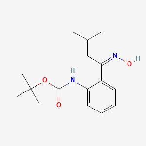 molecular formula C16H24N2O3 B587855 N-tert-Butoxycarbonyl 2-[(3-Methyl-1-oxo)butyl]aniline Oxime CAS No. 1246834-00-3
