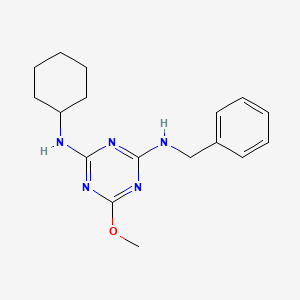 molecular formula C17H23N5O B5878551 N-benzyl-N'-cyclohexyl-6-methoxy-1,3,5-triazine-2,4-diamine 