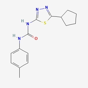 molecular formula C15H18N4OS B5878577 N-(5-cyclopentyl-1,3,4-thiadiazol-2-yl)-N'-(4-methylphenyl)urea 