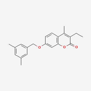 molecular formula C21H22O3 B5878596 7-[(3,5-dimethylbenzyl)oxy]-3-ethyl-4-methyl-2H-chromen-2-one 