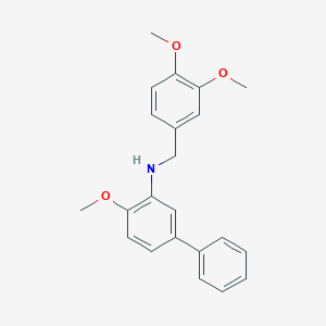 molecular formula C22H23NO3 B5878610 (3,4-dimethoxybenzyl)(4-methoxy-3-biphenylyl)amine 