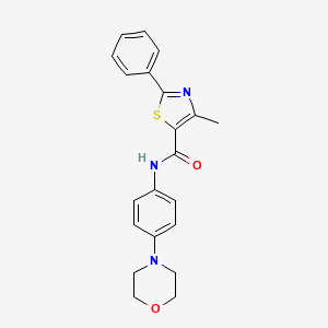 4-methyl-N-[4-(4-morpholinyl)phenyl]-2-phenyl-1,3-thiazole-5-carboxamide