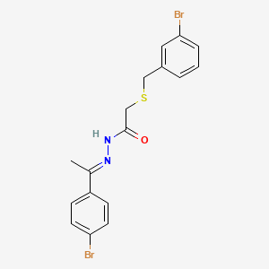 molecular formula C17H16Br2N2OS B5878668 2-[(3-bromobenzyl)thio]-N'-[1-(4-bromophenyl)ethylidene]acetohydrazide 