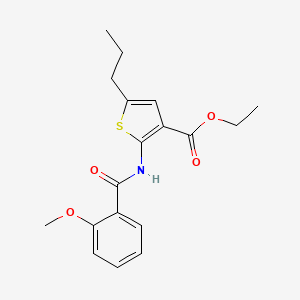molecular formula C18H21NO4S B5878684 ethyl 2-[(2-methoxybenzoyl)amino]-5-propyl-3-thiophenecarboxylate 