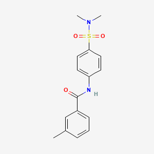 molecular formula C16H18N2O3S B5878711 N-{4-[(dimethylamino)sulfonyl]phenyl}-3-methylbenzamide 