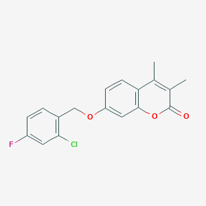 molecular formula C18H14ClFO3 B5878730 7-[(2-chloro-4-fluorobenzyl)oxy]-3,4-dimethyl-2H-chromen-2-one 