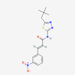 molecular formula C16H18N4O3S B5878738 N-[5-(2,2-dimethylpropyl)-1,3,4-thiadiazol-2-yl]-3-(3-nitrophenyl)acrylamide 