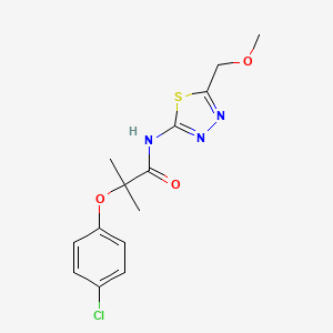 molecular formula C14H16ClN3O3S B5878769 2-(4-chlorophenoxy)-N-[5-(methoxymethyl)-1,3,4-thiadiazol-2-yl]-2-methylpropanamide 