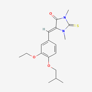 molecular formula C18H24N2O3S B5878780 5-(3-ethoxy-4-isobutoxybenzylidene)-1,3-dimethyl-2-thioxo-4-imidazolidinone 