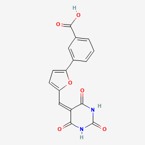 molecular formula C16H10N2O6 B5878814 3-{5-[(2,4,6-trioxotetrahydro-5(2H)-pyrimidinylidene)methyl]-2-furyl}benzoic acid 