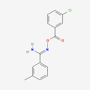 molecular formula C15H13ClN2O2 B5878817 N'-[(3-chlorobenzoyl)oxy]-3-methylbenzenecarboximidamide 