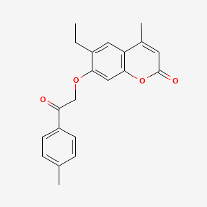 molecular formula C21H20O4 B5878844 6-ethyl-4-methyl-7-[2-(4-methylphenyl)-2-oxoethoxy]-2H-chromen-2-one 