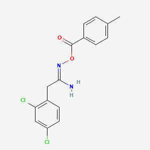 molecular formula C16H14Cl2N2O2 B5878847 2-(2,4-dichlorophenyl)-N'-[(4-methylbenzoyl)oxy]ethanimidamide 