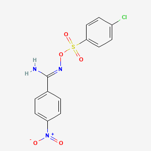 molecular formula C13H10ClN3O5S B5878865 N'-{[(4-chlorophenyl)sulfonyl]oxy}-4-nitrobenzenecarboximidamide 