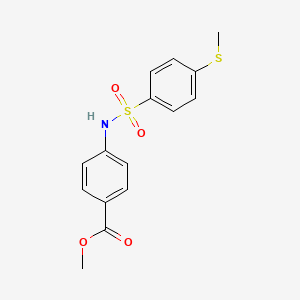 molecular formula C15H15NO4S2 B5878882 methyl 4-({[4-(methylthio)phenyl]sulfonyl}amino)benzoate 