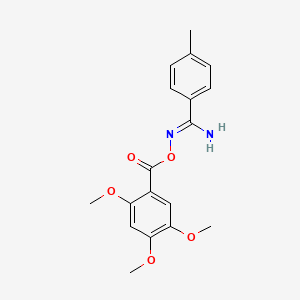 molecular formula C18H20N2O5 B5878920 4-methyl-N'-[(2,4,5-trimethoxybenzoyl)oxy]benzenecarboximidamide 