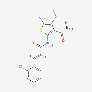 molecular formula C17H17ClN2O2S B5878988 2-{[3-(2-chlorophenyl)acryloyl]amino}-4-ethyl-5-methyl-3-thiophenecarboxamide 