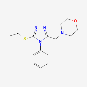 molecular formula C15H20N4OS B5879011 4-{[5-(ethylthio)-4-phenyl-4H-1,2,4-triazol-3-yl]methyl}morpholine 