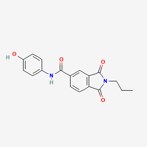 N-(4-hydroxyphenyl)-1,3-dioxo-2-propyl-5-isoindolinecarboxamide