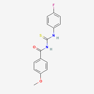 molecular formula C15H13FN2O2S B5879068 N-{[(4-fluorophenyl)amino]carbonothioyl}-4-methoxybenzamide 