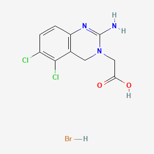 molecular formula C10H10BrCl2N3O2 B587907 2-(2-氨基-5,6-二氯-4H-喹唑啉-3-基)乙酸；氢溴酸盐 CAS No. 1194434-39-3
