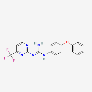 molecular formula C19H16F3N5O B5879081 N-[4-methyl-6-(trifluoromethyl)-2-pyrimidinyl]-N'-(4-phenoxyphenyl)guanidine 