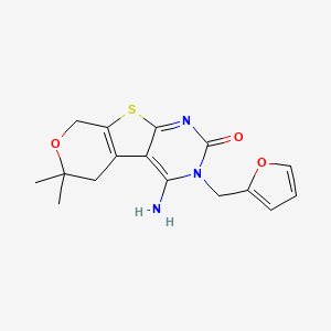 molecular formula C16H17N3O3S B5879125 3-(2-furylmethyl)-4-imino-6,6-dimethyl-1,3,4,5,6,8-hexahydro-2H-pyrano[4',3':4,5]thieno[2,3-d]pyrimidin-2-one 