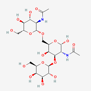 molecular formula C22H38N2O16 B587913 β-D-半乳糖-(1->3)-[β-D-葡糖胺-(1->6)]-α-D-半乳糖胺 CAS No. 149793-99-7