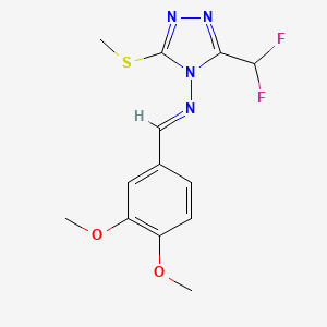 molecular formula C13H14F2N4O2S B5879210 3-(difluoromethyl)-N-(3,4-dimethoxybenzylidene)-5-(methylthio)-4H-1,2,4-triazol-4-amine 