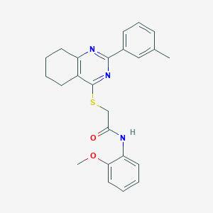 molecular formula C24H25N3O2S B5879256 N-(2-methoxyphenyl)-2-{[2-(3-methylphenyl)-5,6,7,8-tetrahydro-4-quinazolinyl]thio}acetamide 