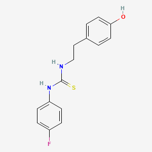 molecular formula C15H15FN2OS B5879262 N-(4-fluorophenyl)-N'-[2-(4-hydroxyphenyl)ethyl]thiourea 