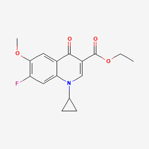 molecular formula C16H16FNO4 B587928 1-Cyclopropyl-1,4-dihydro-7-fluoro-6-methoxy-4-oxo-3-quinolinecarboxylic Acid Ethyl Ester CAS No. 1391052-97-3