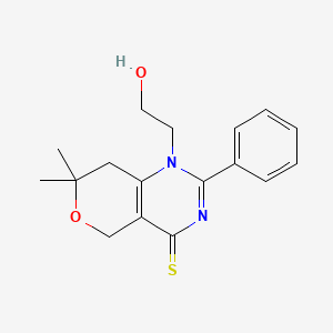 molecular formula C17H20N2O2S B5879296 1-(2-hydroxyethyl)-7,7-dimethyl-2-phenyl-1,5,7,8-tetrahydro-4H-pyrano[4,3-d]pyrimidine-4-thione 