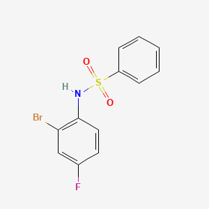 molecular formula C12H9BrFNO2S B5879304 N-(2-bromo-4-fluorophenyl)benzenesulfonamide 