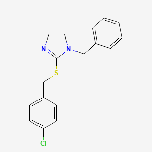 molecular formula C17H15ClN2S B5879305 1-benzyl-2-[(4-chlorobenzyl)thio]-1H-imidazole 