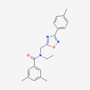 molecular formula C21H23N3O2 B5879342 N-ethyl-3,5-dimethyl-N-{[3-(4-methylphenyl)-1,2,4-oxadiazol-5-yl]methyl}benzamide 
