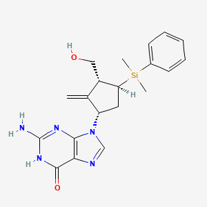 molecular formula C20H25N5O2Si B587936 2-氨基-9-[(1S,3R,4S)-4-(二甲苯甲硅烷基)-3-(羟甲基)-2-亚甲基环戊基]-1,9-二氢-6H-嘌呤-6-酮 CAS No. 701278-07-1