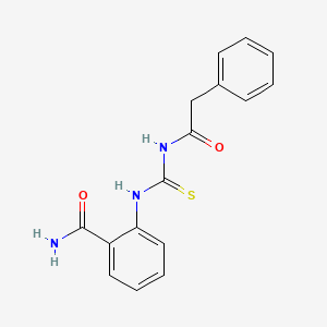 molecular formula C16H15N3O2S B5879367 2-({[(phenylacetyl)amino]carbonothioyl}amino)benzamide 