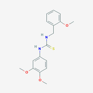 molecular formula C17H20N2O3S B5879373 N-(3,4-dimethoxyphenyl)-N'-(2-methoxybenzyl)thiourea 