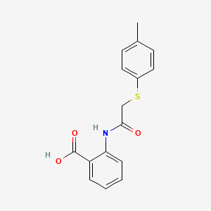 molecular formula C16H15NO3S B5879375 2-({[(4-methylphenyl)thio]acetyl}amino)benzoic acid 