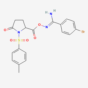 4-bromo-N'-[({1-[(4-methylphenyl)sulfonyl]-5-oxo-2-pyrrolidinyl}carbonyl)oxy]benzenecarboximidamide