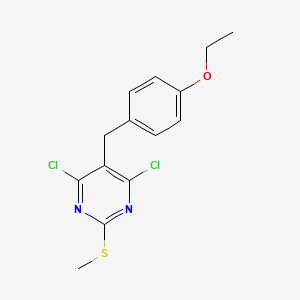 molecular formula C14H14Cl2N2OS B5879390 4,6-dichloro-5-(4-ethoxybenzyl)-2-(methylthio)pyrimidine 