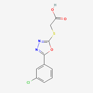 molecular formula C10H7ClN2O3S B5879406 {[5-(3-chlorophenyl)-1,3,4-oxadiazol-2-yl]thio}acetic acid 