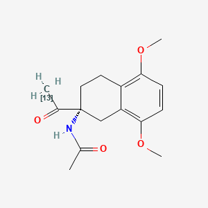molecular formula C16H21NO4 B587942 (R)-N-(2-acetyl-1,2,3,4-tetrahydro-5,8-dimethoxy-2-naphthalenyl)-acetamide-13C CAS No. 1391067-98-3
