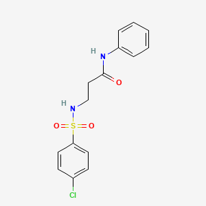 molecular formula C15H15ClN2O3S B5879433 N~3~-[(4-chlorophenyl)sulfonyl]-N~1~-phenyl-beta-alaninamide 