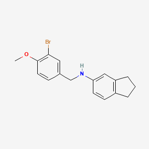 molecular formula C17H18BrNO B5879453 (3-bromo-4-methoxybenzyl)2,3-dihydro-1H-inden-5-ylamine 